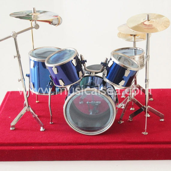 Miniature Blue drum set ornament and mini mus
